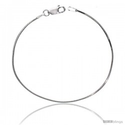 Sterling Silver Italian Octagonal Mirror Snake Chain Necklaces & Bracelets Shiny fine 0.9mm wide Nickel Free