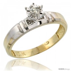 10k Yellow Gold Diamond Engagement Ring, 5/32 in wide -Style 10y123er