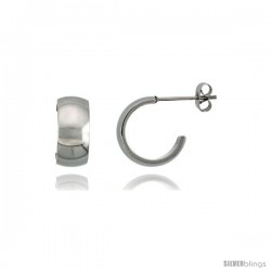 Stainless Steel Tiny Hoop Earrings, 1/2 in diameter