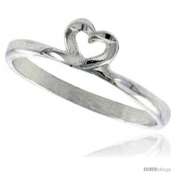 Sterling Silver Heart Ring Polished finish 1/4 in wide -Style Ffr450