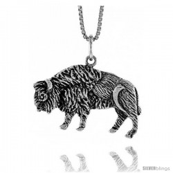 Sterling Silver Bull Pendant, 3/4 in -Style 4p413