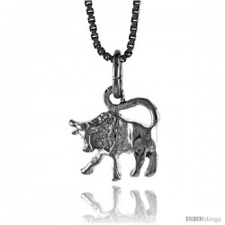 Sterling Silver Cow Pendant, 3/8 in