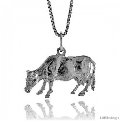 Sterling Silver Cow Pendant, 1/2 in -Style 4p417