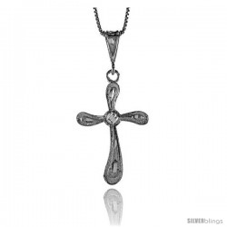 Sterling Silver Cross Pendant, 1 3/8 in -Style 4p42