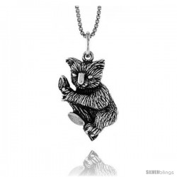 Sterling Silver Koala Bear Pendant, 7/8 in -Style 4p420