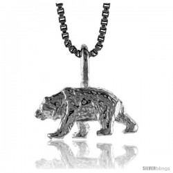 Sterling Silver Bear Pendant, 1/4 in