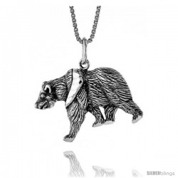 Sterling Silver Bear Pendant, 5/8 in -Style 4p428