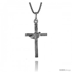 Sterling Silver Cross Pendant, 1 in -Style 4p43