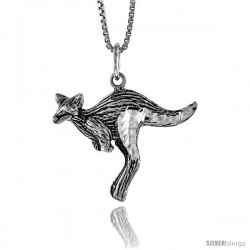 Sterling Silver Kangaroo Pendant, 3/4 in