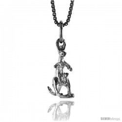 Sterling Silver Kangaroo Pendant, 3/4 in -Style 4p431