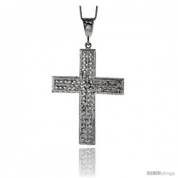 Sterling Silver Large Cross Pendant, 2 1/2 in