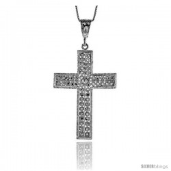 Sterling Silver Cross Pendant, 2 1/8 in