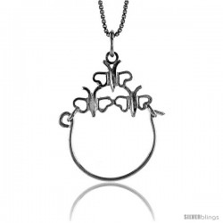 Sterling Silver Charm Holder Pendant, 1 1/16 in tall