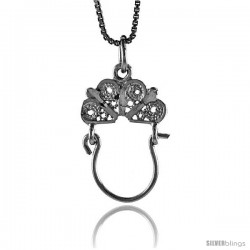 Sterling Silver Charm Holder Pendant, 1 in Tall