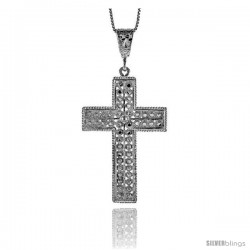 Sterling Silver Cross Pendant, 2 1/16 in