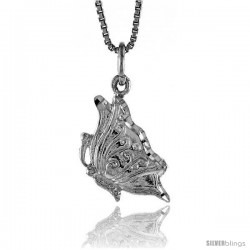 Sterling Silver Butterfly Pendant, 5/8 in -Style 4p460