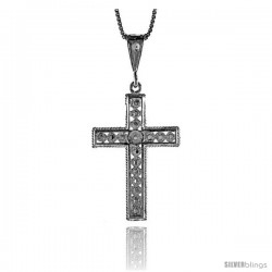 Sterling Silver Cross Pendant, 1 3/8 in -Style 4p47