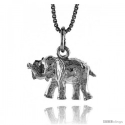 Sterling Silver Small Elephant Pendant, 1/2 in -Style 4p471