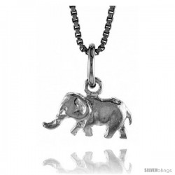 Sterling Silver Teeny Elephant Pendant, 1/4 in