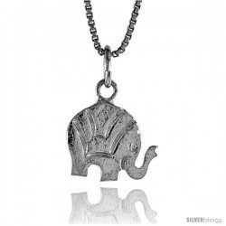 Sterling Silver Small Elephant Pendant, 1/2 in -Style 4p474