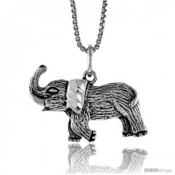 Sterling Silver Elephant Pendant, 1/2 in -Style 4p476