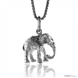 Sterling Silver Elephant Pendant, 1/2 in -Style 4p477