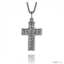 Sterling Silver Cross Pendant, 1 in -Style 4p48