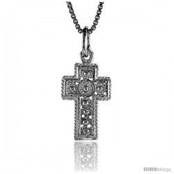 Sterling Silver Small Cross Pendant, 3/4 in