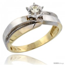 10k Yellow Gold Diamond Engagement Ring, 1/4 in wide