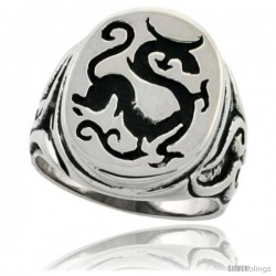 Surgical Steel Biker Ring Chinese Dragon 7/8 in wide