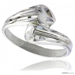 Sterling Silver Heart Ring Polished finish 3/8 in wide -Style Ffr458