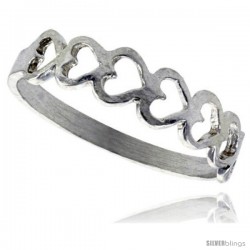 Sterling Silver Teeny Heart Ring 3/16 in wide
