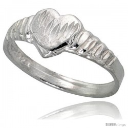 Sterling Silver Heart Ring Polished finish 1/4 in wide -Style Ffr454