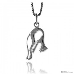 Sterling Silver Cat Pendant, 3/4 in -Style 4p499