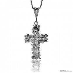 Sterling Silver Nugget Cross Pendant, 1 3/8 in -Style 4p5