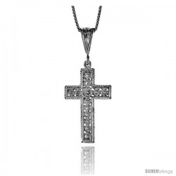 Sterling Silver Cross Pendant, 1 1/4 in -Style 4p50