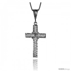 Sterling Silver Filigree Cross Pendant, 1 3/8 in