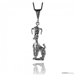 Sterling Silver Dog Pendant, 1 3/8 in Tall