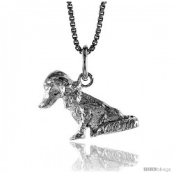 Sterling Silver Dog Pendant, 1/2 in Tall