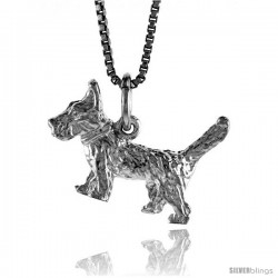 Sterling Silver Dog Pendant, 1/2 in Tall -Style 4p516