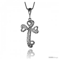 Sterling Silver Filigree Cross Pendant, 1 3/8 in -Style 4p52