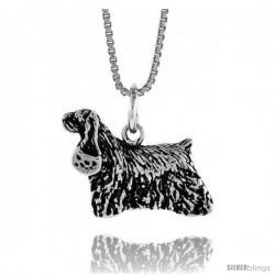 Sterling Silver English Cocker Spaniel Pendant, 1/2 in Tall