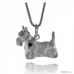 Sterling Silver Dog Pendant, 5/8 in Tall