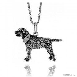 Sterling Silver Labrador Retriever Pendant, 3/4 in Tall