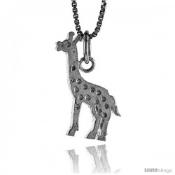 Sterling Silver Giraffe Pendant, 3/4 in Tall -Style 4p530