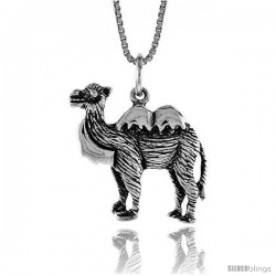 Sterling Silver Camel Pendant, 3/4 in Tall