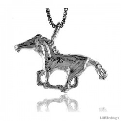 Sterling Silver Horse Pendant, 1/2 in Tall