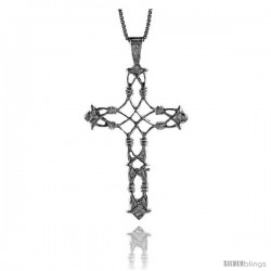 Sterling Silver Cross Pendant, 1 5/8 in