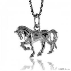 Sterling Silver Arabian Horse Pendant, 1/2 in Tall