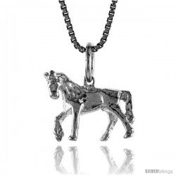 Sterling Silver Small Horse Pendant, 1/2 in Tall